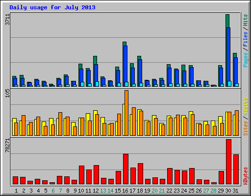 Daily usage for July 2013