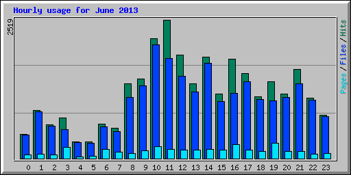 Hourly usage for June 2013