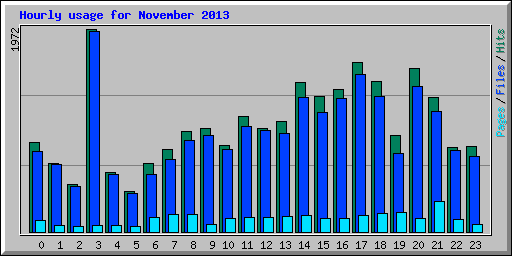 Hourly usage for November 2013