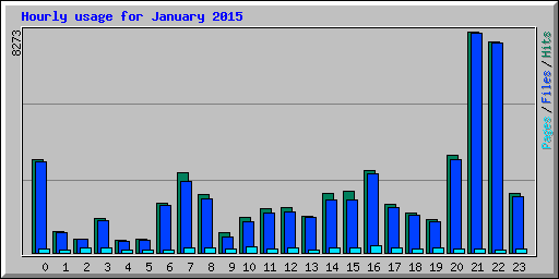 Hourly usage for January 2015