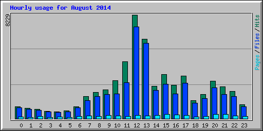 Hourly usage for August 2014